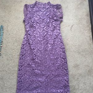 Lavender lace sheath dress